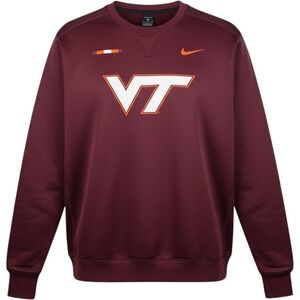 Nike Virginia Tech Hokies Dri-FIT Crewneck Sweatshirt Maroon Mens XL VT Logo